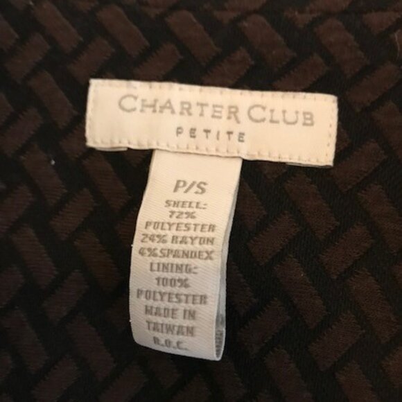 Charter Club Black/Brown Ladies Jacket Size P/S - Picture 2 of 7
